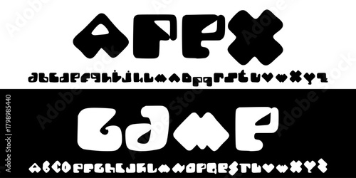 black and white alphabet