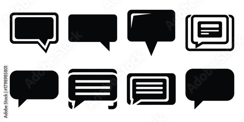 chat box silhouette icon set. Transport symbol and Vector illustration.