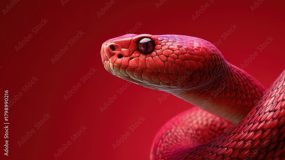 Obraz premium chinese new year 2025 year of the snake snake red background copy space for text
