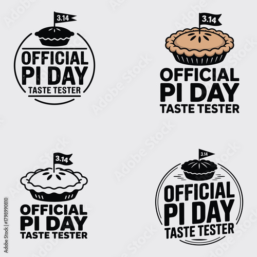 Pi Day Taste Tester Official Stamp Collection With Pies badge