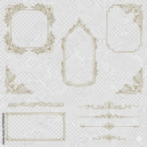 高級感ある枠や装飾のセット