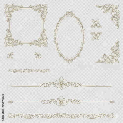 高級感ある枠や装飾のセット