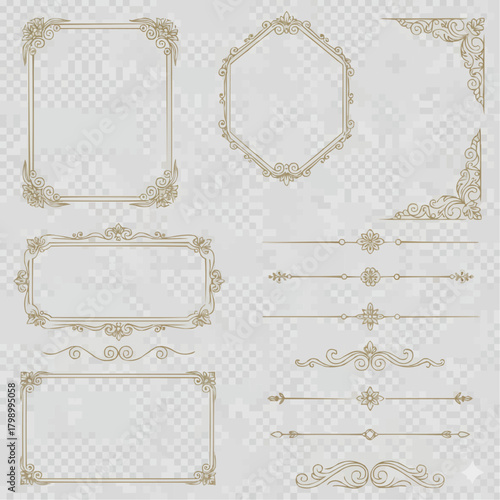 高級感ある枠や装飾のセット