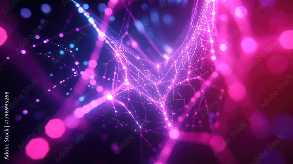 Obraz premium Digital spider web connecting abstract network data points