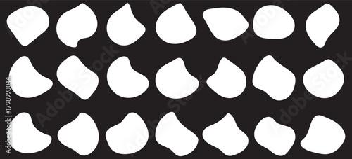 Blob shape organic, vector illustration set. Collection from abstract forms for design and paint. Liquid silhouette drop in modern style. Basic stains isolated elements on white background