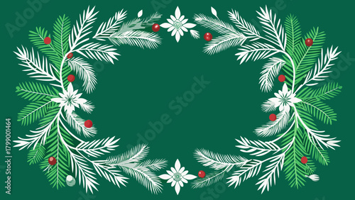 Christmas wreath with fir branches vector