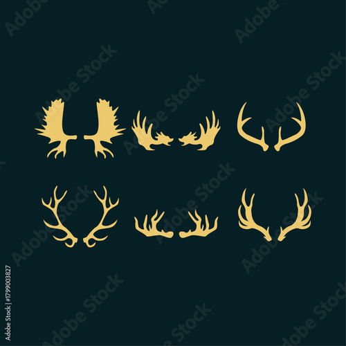 Moose Horn trendy pretty amazing design useful vector Illustration colorful background