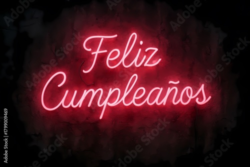 feliz cumpleanos pink neon 