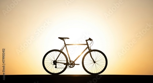 Wallpaper Mural A bicycle silhouette against a golden sunset sky. Torontodigital.ca