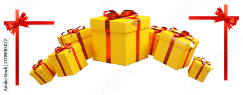 Vector illustration of festive gift boxes