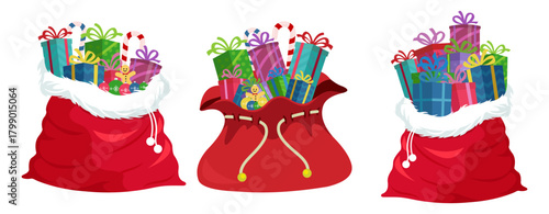 Vector illustration of festive gift boxes