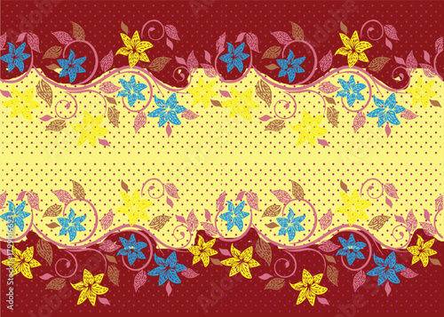 Full colour  floral motif Batik indonesia