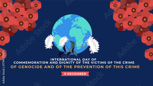 International Day of Commemoration and Dignity of the Victims of the Crime of Genocide and of the Prevention of this Crime Flyer illustration