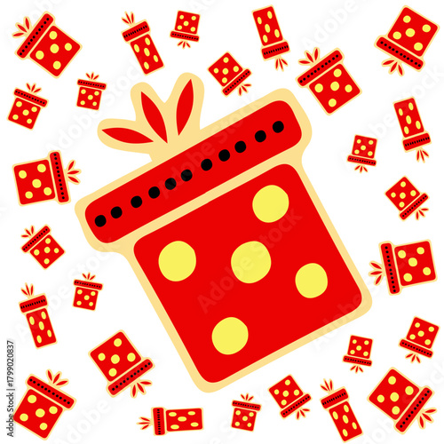 merry christmass, christmass characters for decoration of xmas holidays, collection of christmas icons, happy new year. Vector illustration