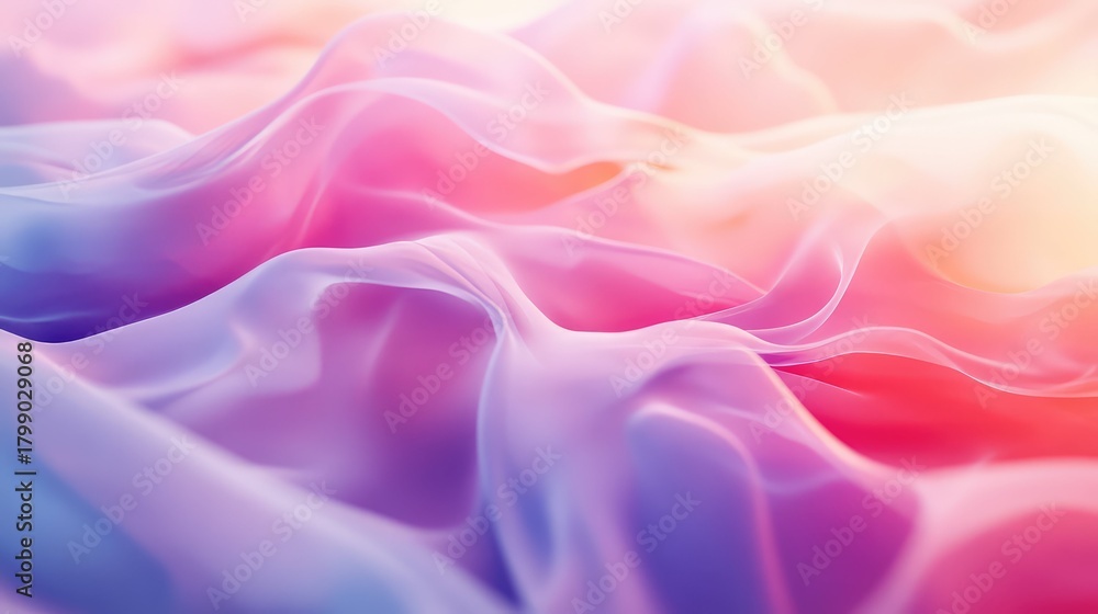 Obraz premium Soft pastel waves flowing creating abstract background texture