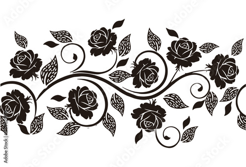 Black and white floral motif Batik indonesia