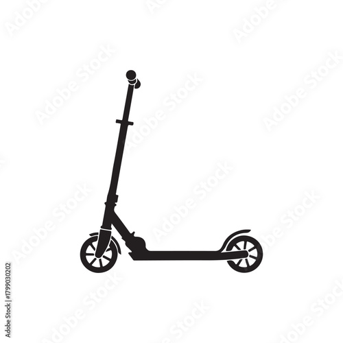 Kick scooter silhouette vector flat illustration design on white background