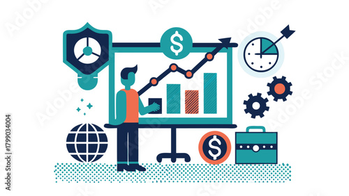 Data scientist analyzing business data with charts and graphs representing insights and decision making in a professional setting