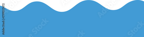 Blue wave, a simple and clean illustration isolated on for various creative projects