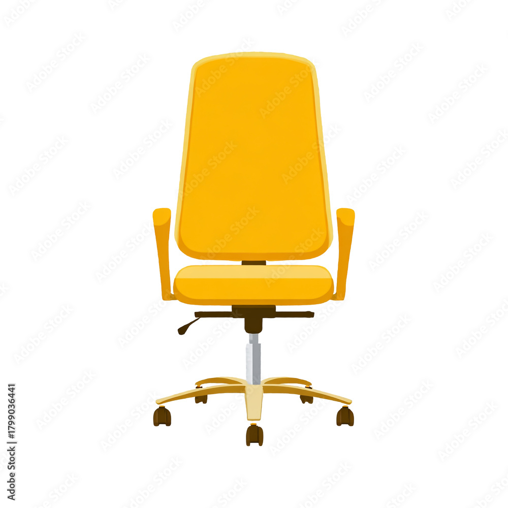 Fototapeta premium Yellow office chair, comfortable and ergonomic