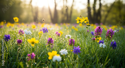 Fototapeta Naklejka Na Ścianę i Meble -  spring meadow with flowers