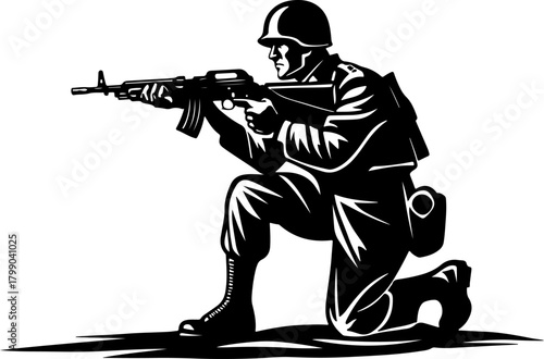 Soldier Army Squad Illustration