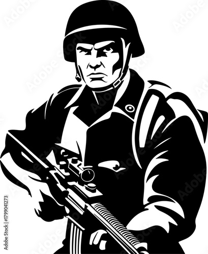 Soldier Army Squad Illustration