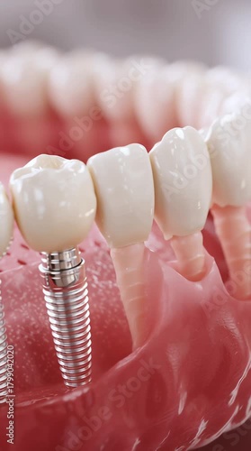 Dental Implants in the Jaw: Close-Up View of Tooth Replacement vertical video