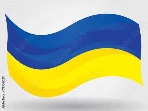Blue and yellow flag waving, Ukrainian national flag independence day