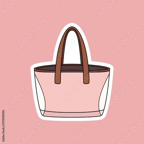 Light pink casual shoulder bag sticker with a soft relaxed style—perfect for cozy aesthetics everyday fashion themes planners and digital designs