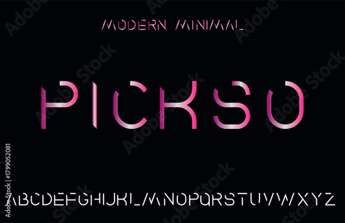 Modern Minimal Alphabet Typography Font, For magazine, headlines, creative fonts, vector illustration