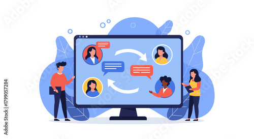 Online communication and collaboration between diverse individuals and teams on a digital platform.