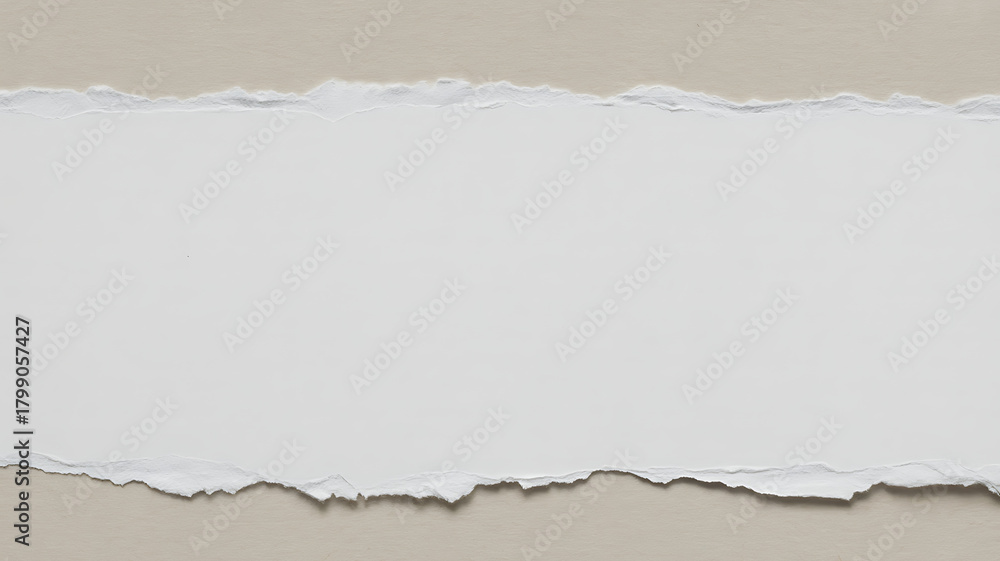Naklejka premium Torn paper revealing a white background with copy space