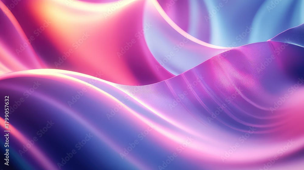 Fototapeta premium Abstract flowing waves creating vibrant iridescent background