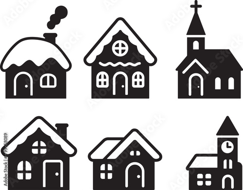 Christmas House On White Background