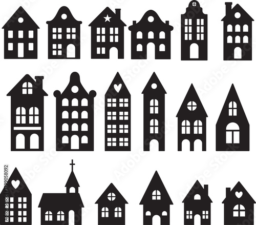 Christmas House On White Background