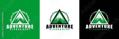 Letter A mountain and tent adventure logo