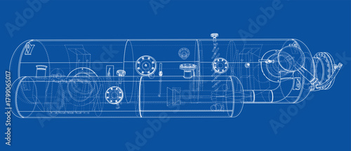 Technical Blueprint of Industrial Equipment