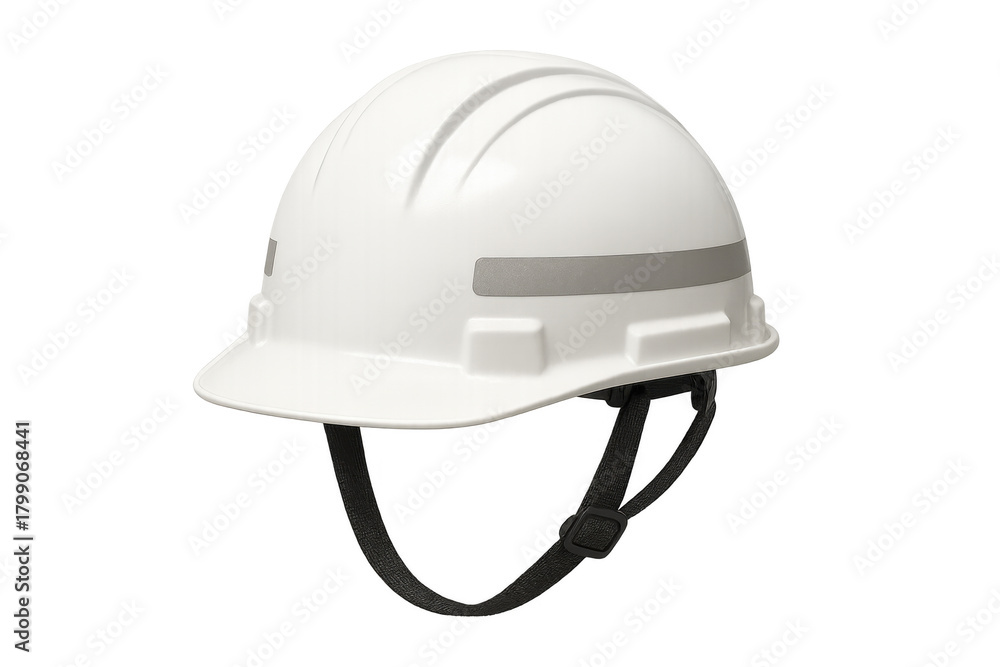 Fototapeta premium White construction hard hat offering head protection and safety equipment for industrial workers, transparent background