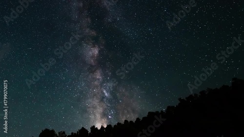 Milky Way Galaxy Summer Night Sky 15mm Above Los Padres Forest California Time Lapse Astrophotography