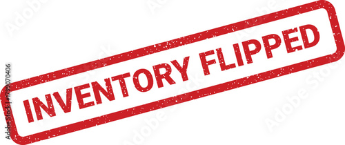Grunge rubber stamp indicating a rapid stock turnover or a significant change in inventory status