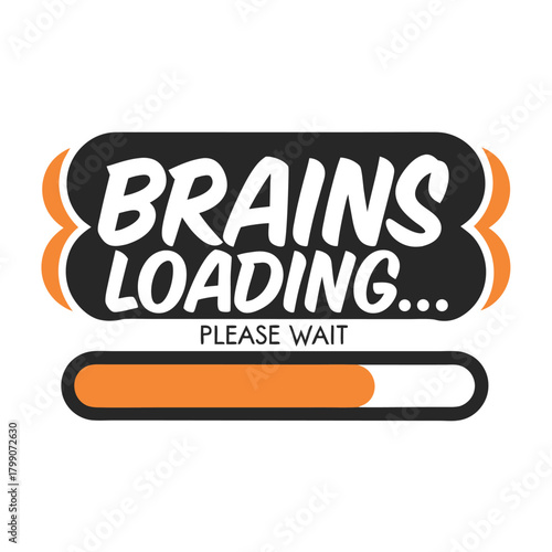 Humorous Brains Loading Graphic with Progress Bar