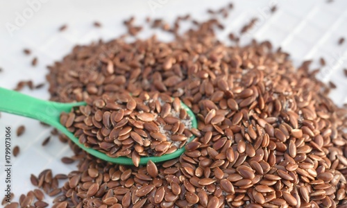 A heap of flax seed