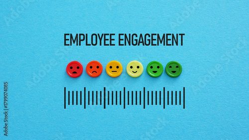 Employee engagement survey is shown using the text as business concept
