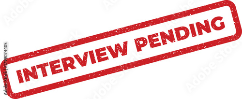 Official textured stamp displaying Interview Pending text, representing a waiting period in the candidate evaluation workflow
