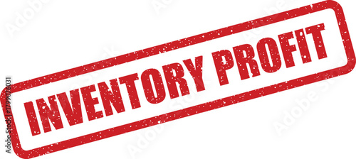 Red rubber stamp vector illustrating the important business concept of inventory profit on goods sold