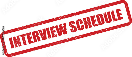 Stamped diagonal graphic with Interview Schedule text, providing a clear indication of a planned meeting agenda