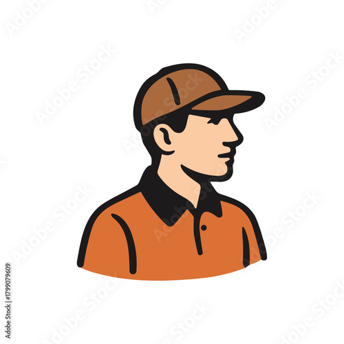 Deliveryman, Fast delivery, Product delivery worker icon logo flat vector design