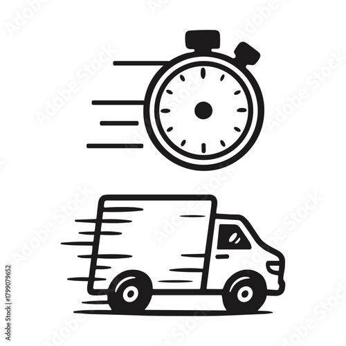 Fast delivery icon logo flat vector design