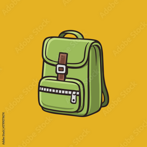 Backpack, School bag icon logo flat vector design